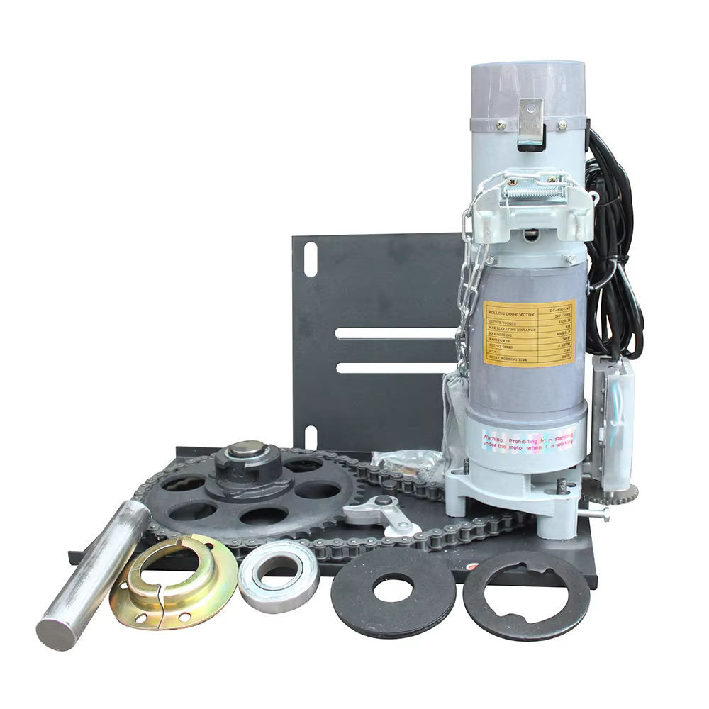 YERQI rolling door motor range illustration; final kit may vary
